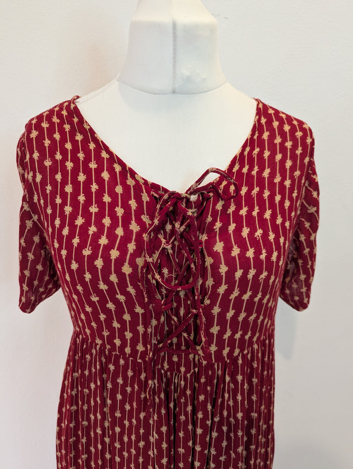Lindex Collection Red Print Dress M