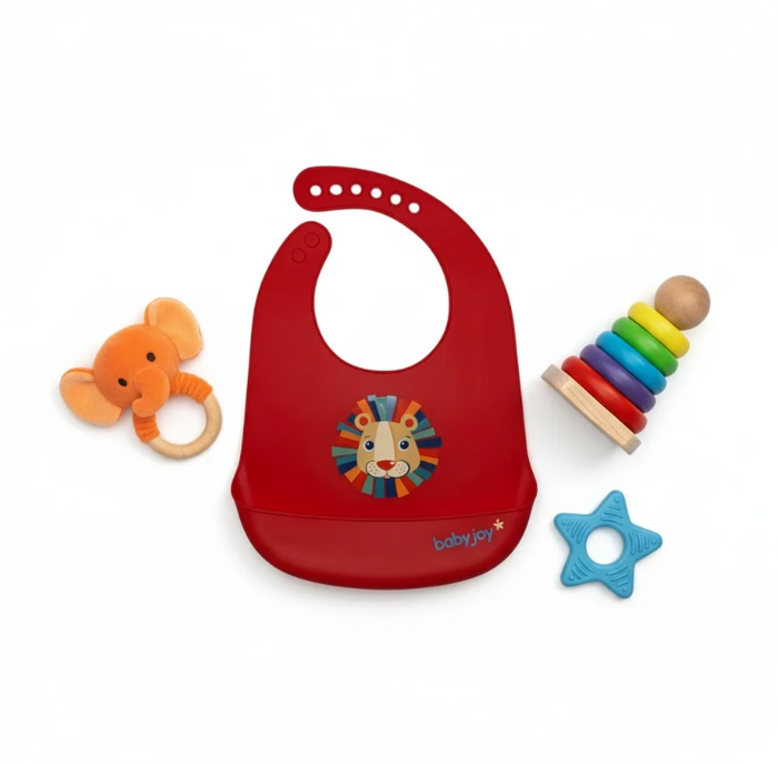 Lioness Red Silicone Bib image 0