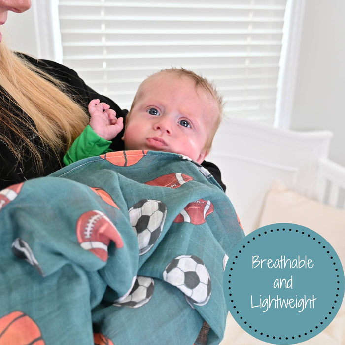 Little Athlete Muslin Swaddle Blanket