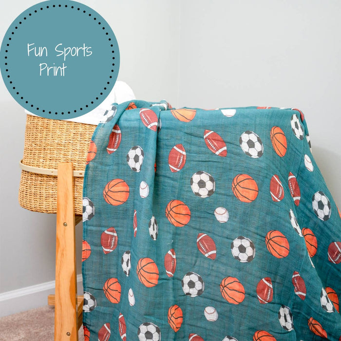 Little Athlete Muslin Swaddle Blanket