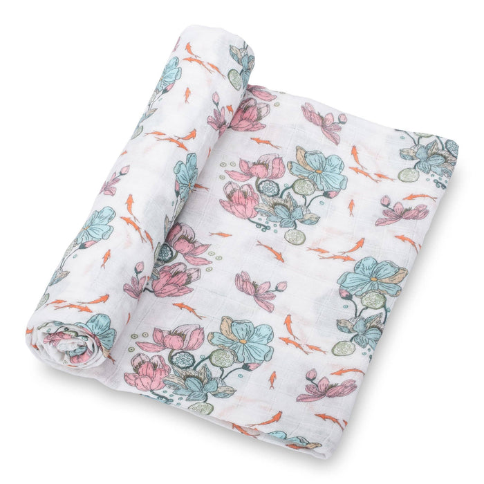 Little Lotus Bloom Muslin Swaddle Blanket