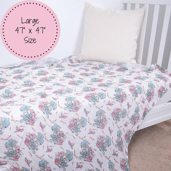 Little Lotus Bloom Muslin Swaddle Blanket