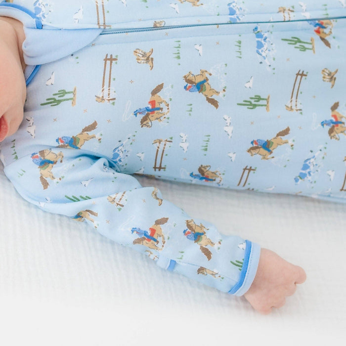 Little Wranglers Zip Footie - Sky