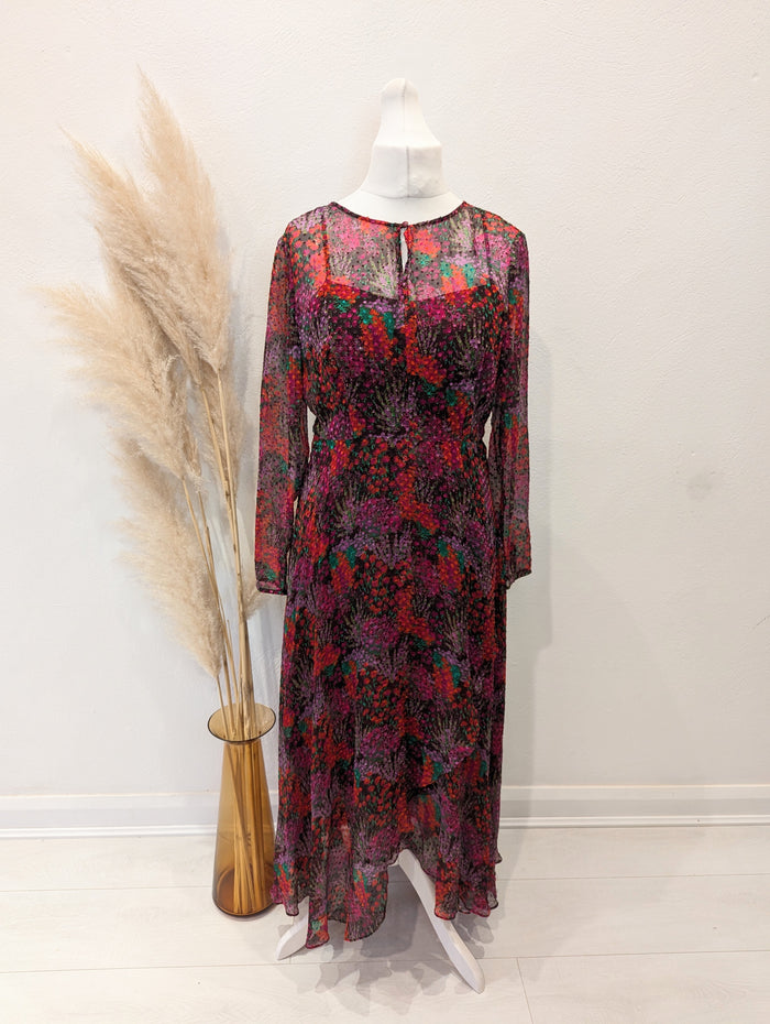 LK Bennett Beya Silk Dress 14 NWT