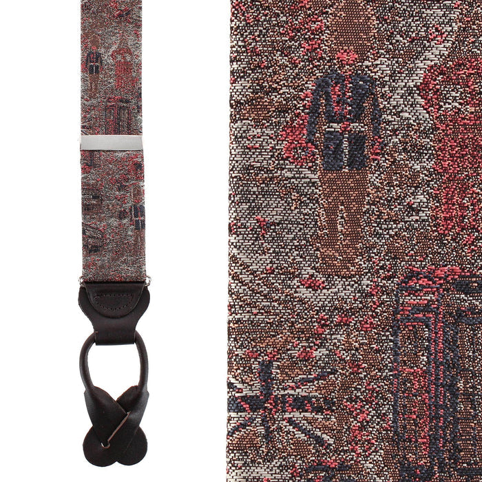 London Tapestry Silk Novelty Button End Braces