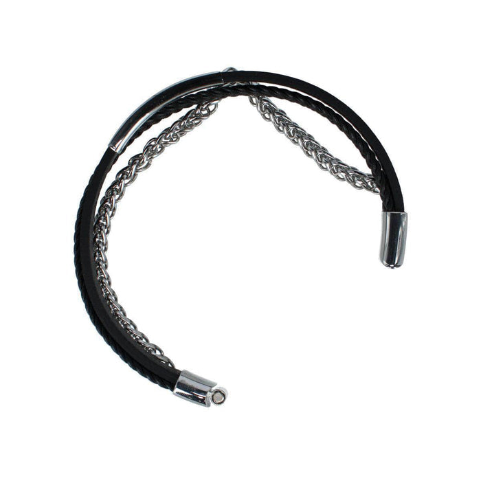 Black Leather and Silver Metal