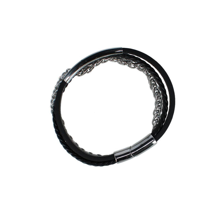 Black Leather and Silver Metal