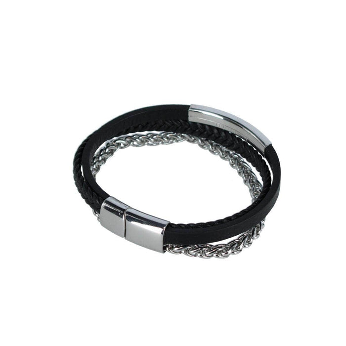 Black Leather and Silver Metal