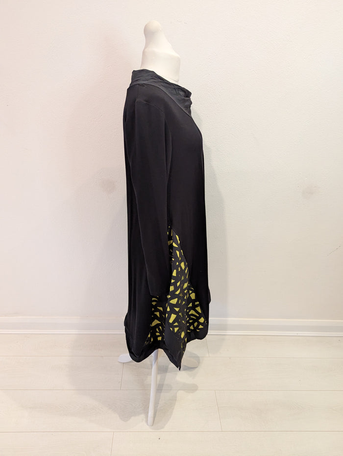 Luukaa Black/Green Godet Dress 14