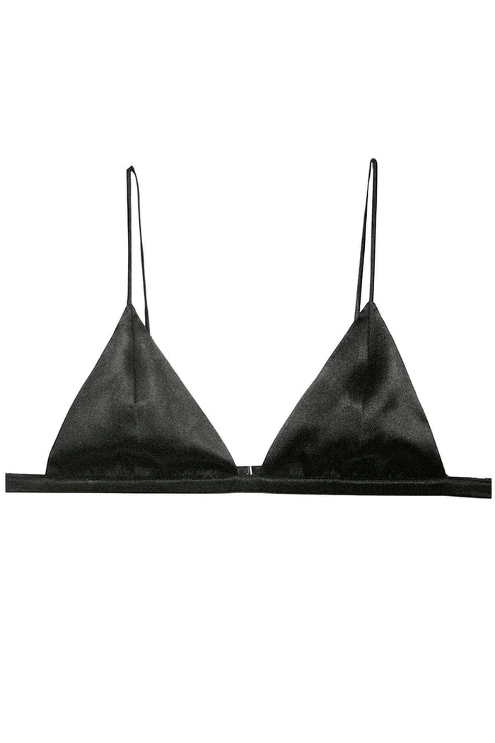 Fleur du Mal Luxe Triangle Bra in Black