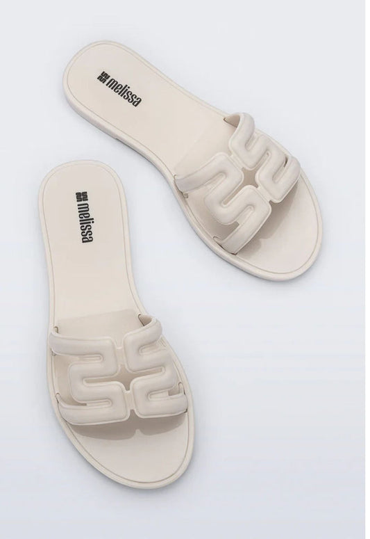 Melissa M Slide Sandal in Light Beige