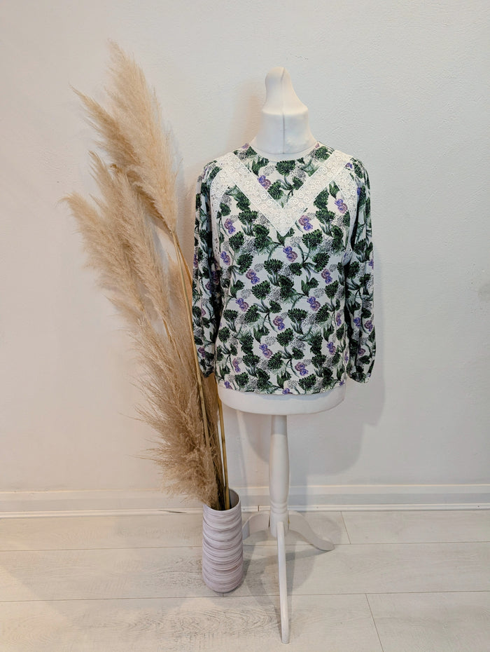 Maje Leaf print Blouse M