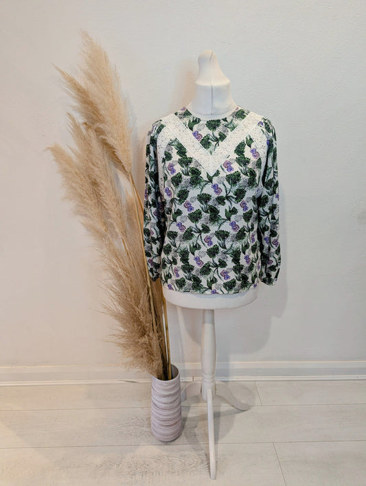Maje Leaf print Blouse M
