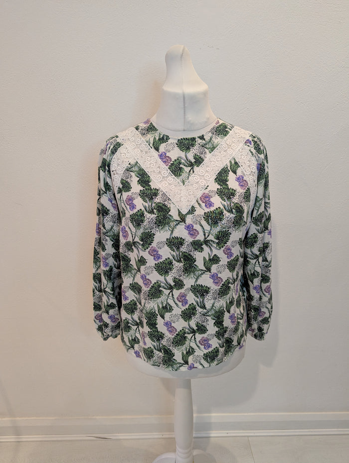 Maje Leaf print Blouse M
