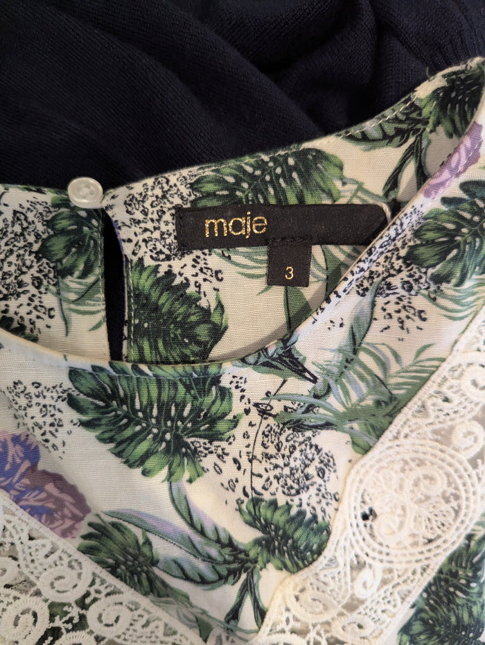 Maje Leaf print Blouse M