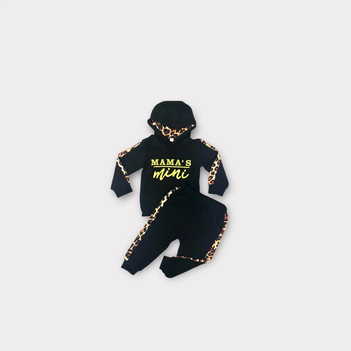 Mama’s Mini Black Hoodie 2 Piece Set for Girls