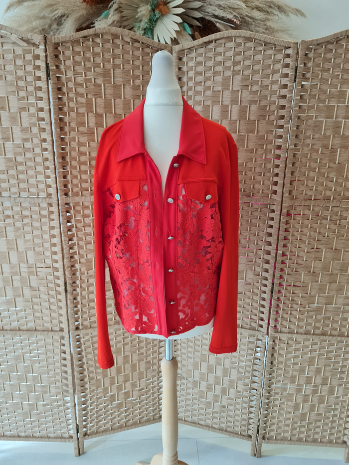 Marc Cain Red lace top & Jacket M/L