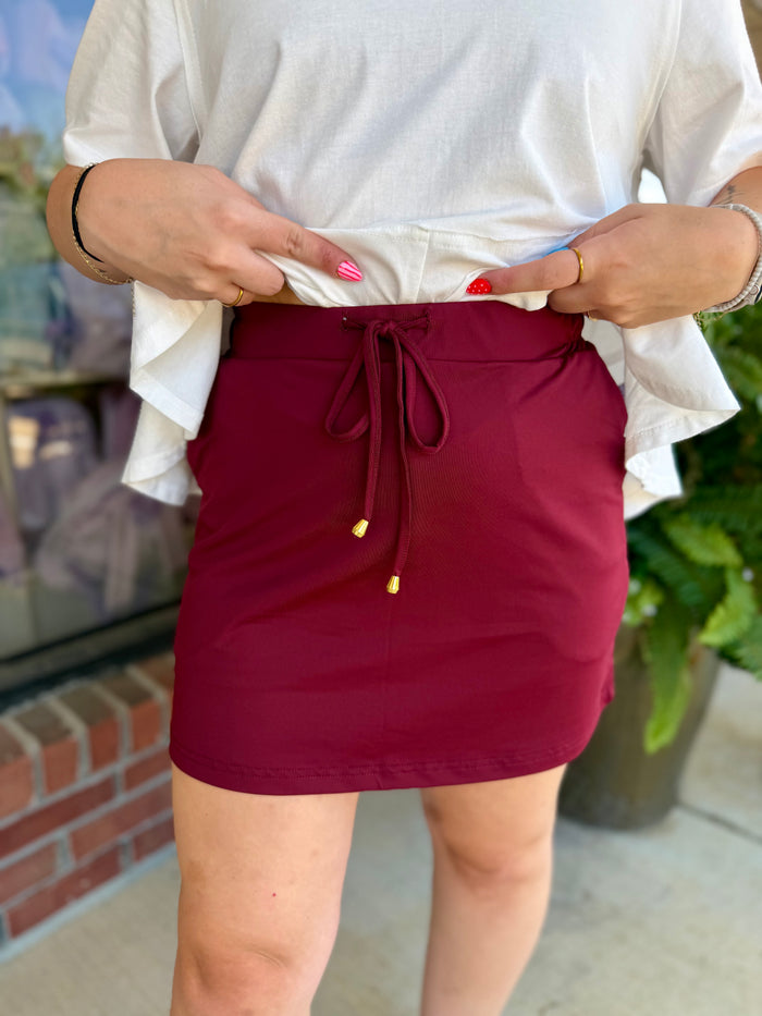 Maroon Motion Skort