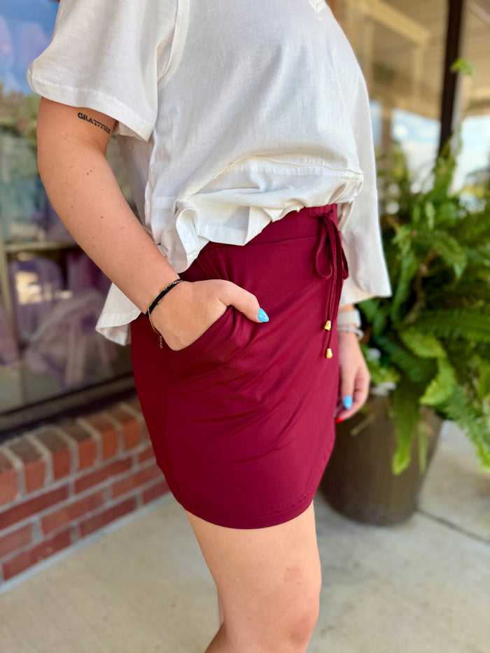 Maroon Motion Skort
