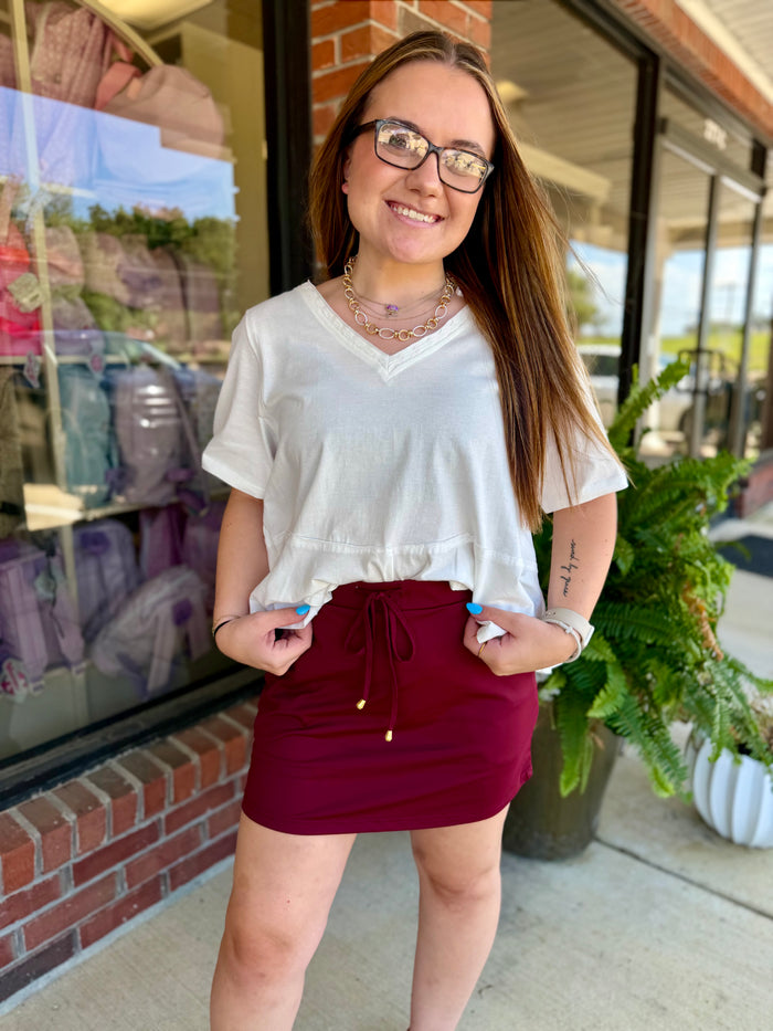 Maroon Motion Skort