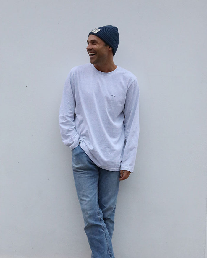 Martini Please Long Sleeve T | Ash Grey