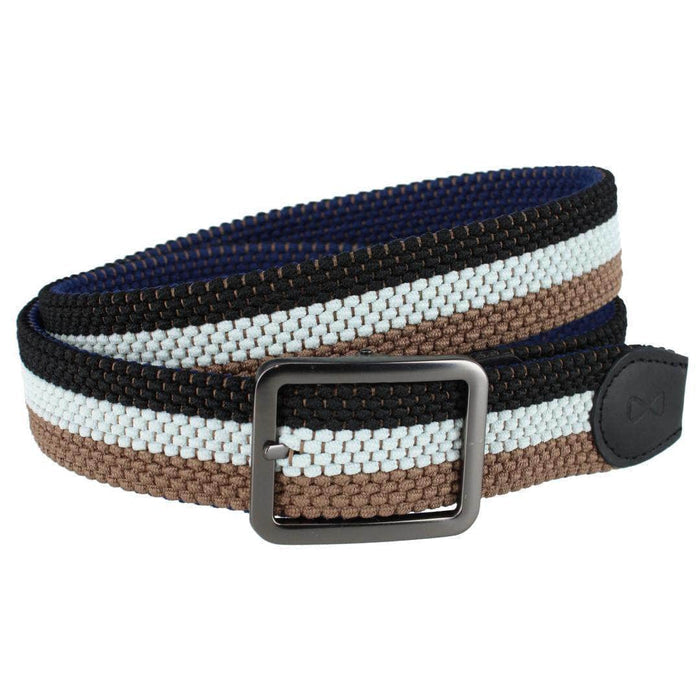 Matias Blue & Kahki Stripe Reversible Braided 35MM Golf Belt