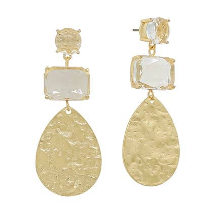 MB - Neo Gold/Clear Stone Earrings