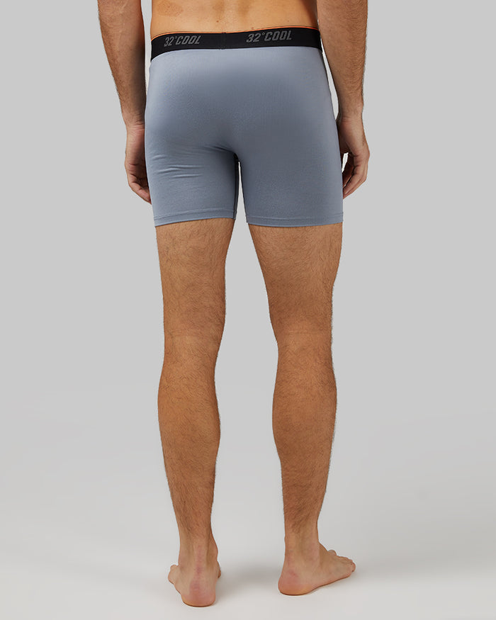 32 Degrees Cool Grey _ Men's Cool Active Boxer Brief {model: Fran is 6'2", wearing size M}{bottom}{right} {bottom}{right}