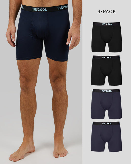32 Degrees 2 Black/2 Navy _ Men's 4-Pack Cool Boxer Brief {bottom}{right}