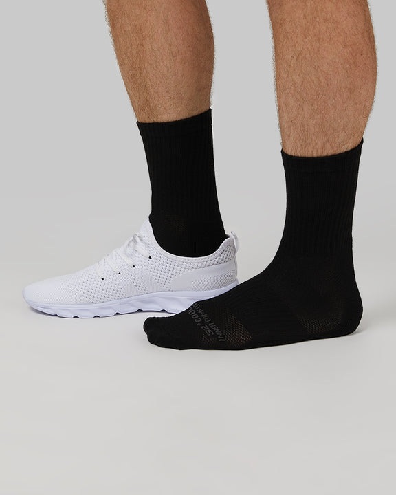 32 Degrees Black _ Men's 5-Pack Cool Comfort Crew Socks {bottom}{right}