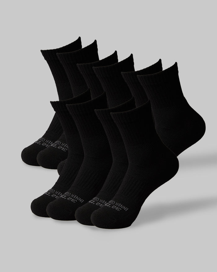 32 Degrees Black _ Men's 5-Pack Cool Comfort Quarter Socks {bottom}{right}