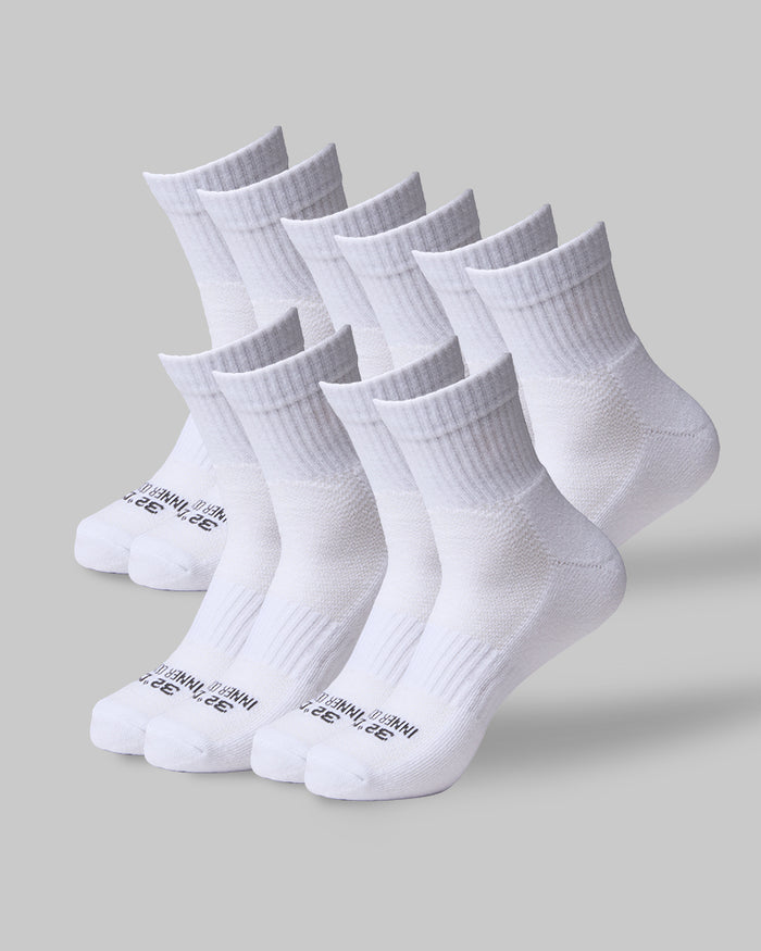 32 Degrees White _ Men's 5-Pack Cool Comfort Quarter Socks {bottom}{right}
