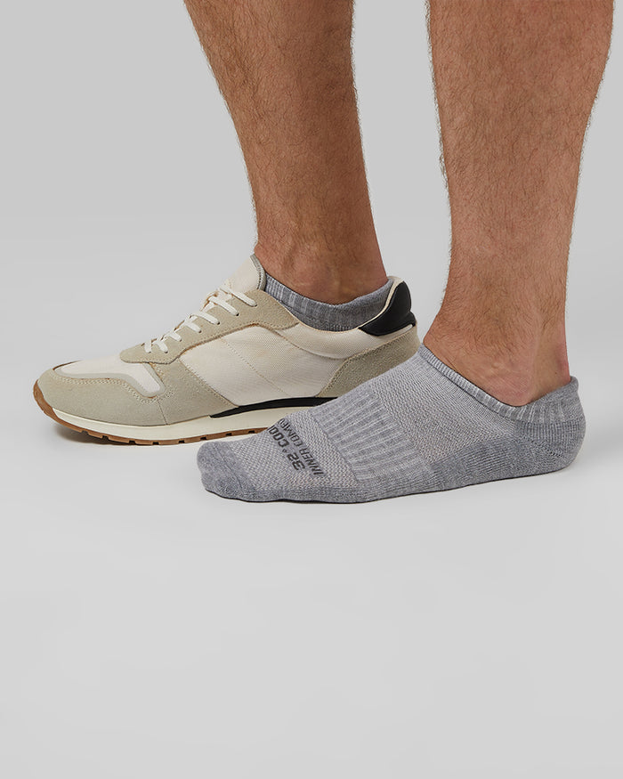 32 Degrees Grey Heather _ Men's 6-Pack Cool Comfort Ankle Running Socks {bottom}{right}