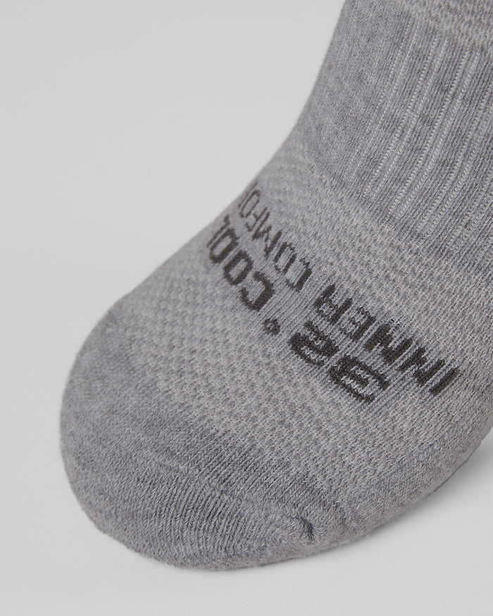 32 Degrees Grey Heather _ Men's 6-Pack Cool Comfort Ankle Running Socks {bottom}{right}