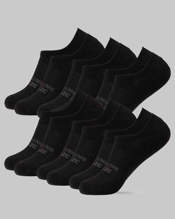 32 Degrees Black _ Men's 6-Pack Cool Comfort No Show Socks {bottom}{right}