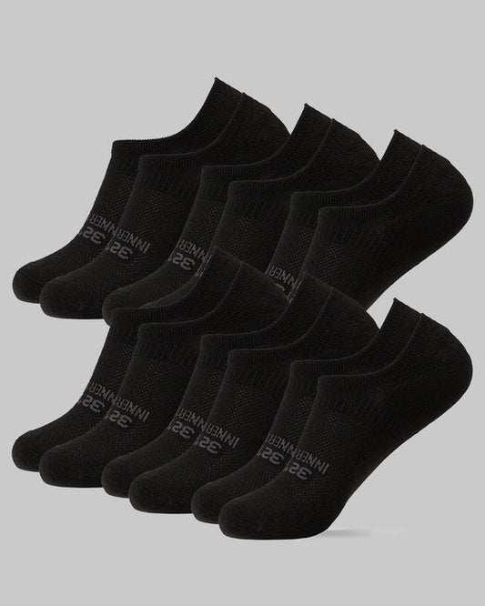 32 Degrees Black _ Men's 6-Pack Cool Comfort No Show Socks {bottom}{right}