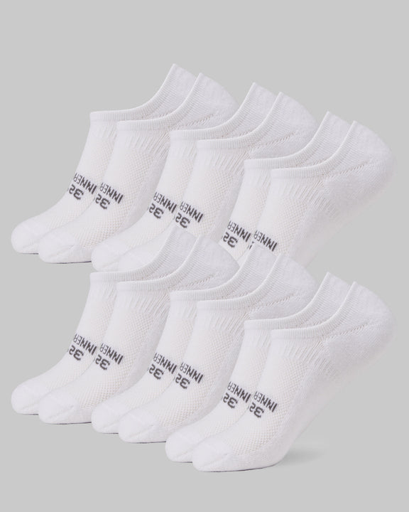 32 Degrees White _ Men's 6-Pack Cool Comfort No Show Socks {bottom}{right}