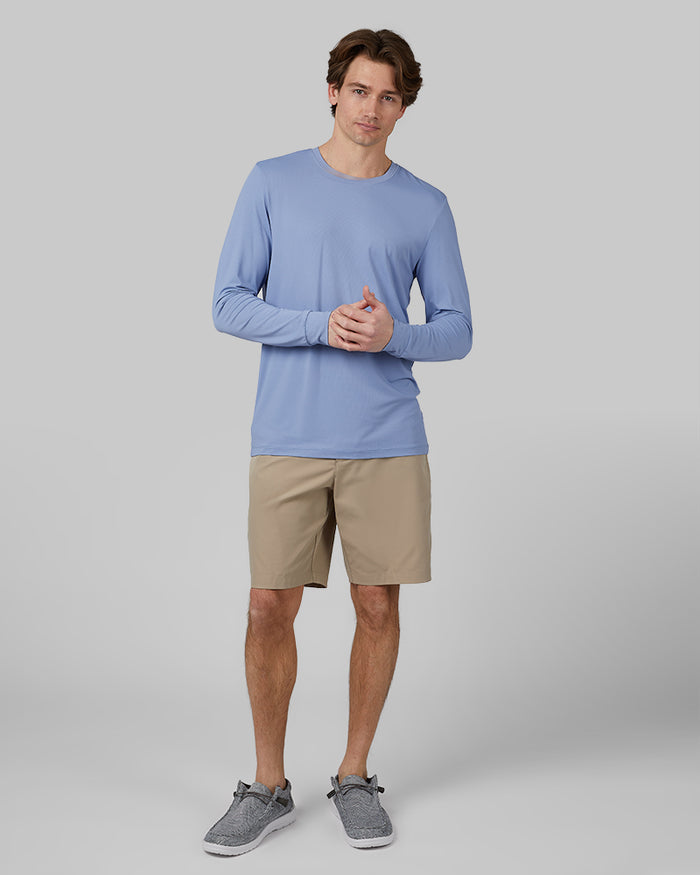32 Degrees Gin _ Men's Air Mesh Long sleeve T-shirt {model: Michael is 6'0", wearing size M}{bottom}{right} {bottom}{right}