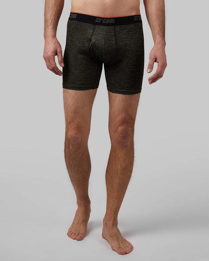 32 Degrees Oregano Combo _ Men's Cool Active Printed Boxer Brief {model: Chris is 6'2", wearing size M}{bottom}{right} {bottom}{right}