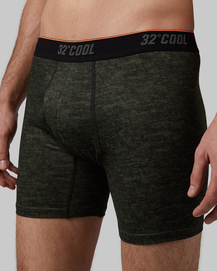 32 Degrees Oregano Combo _ Men's Cool Active Printed Boxer Brief {model: Chris is 6'2", wearing size M}{bottom}{right} {bottom}{right}