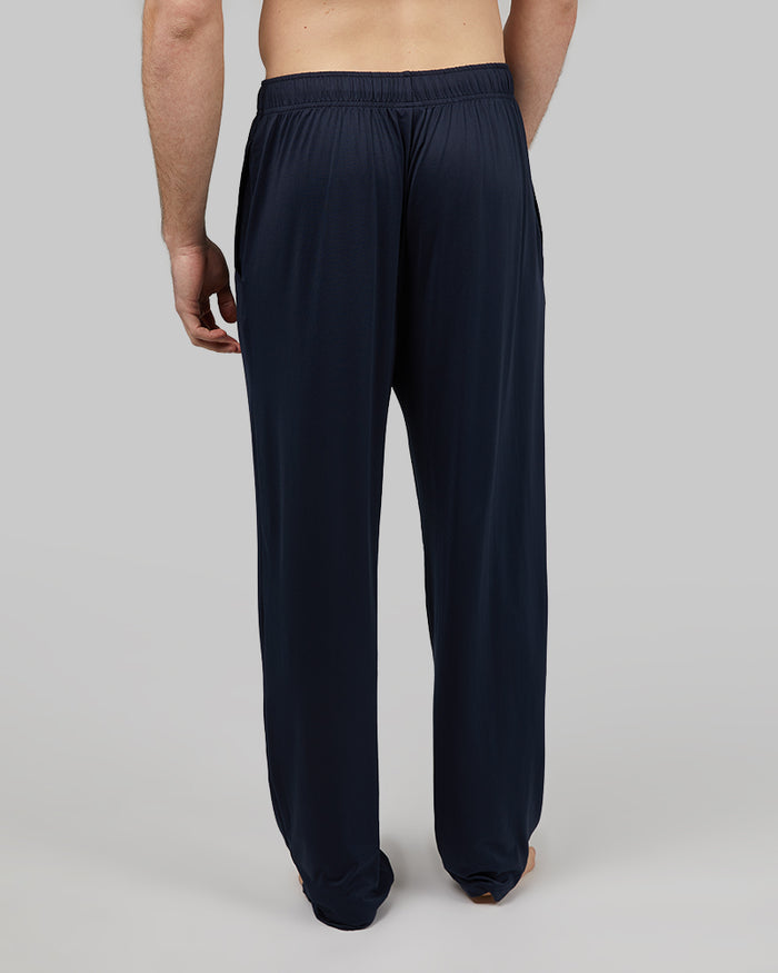 32 Degrees Navy _ Mens Cool Sleep Pant {model: Lane is 6', wearing size M}{bottom}{right} {bottom}{right}