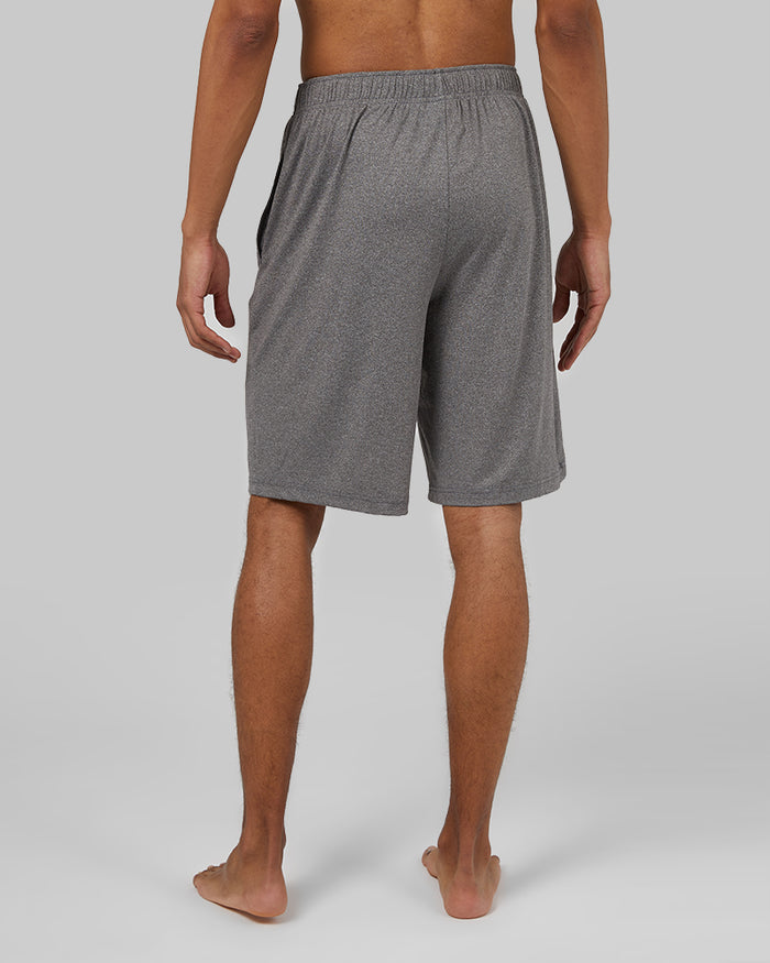 32 Degrees Heather Grey _ Mens Cool Sleep Short {model: Isaiah is 6'2", wearing size M}{bottom}{right} {bottom}{right}