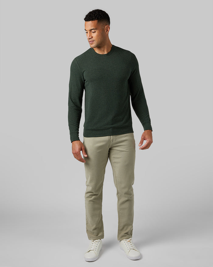 32 Degrees Mountain View Heather _ Men's sweater Knit Crew Top {model: Devin is 6'2", wearing size M}{bottom}{right} {bottom}{right}