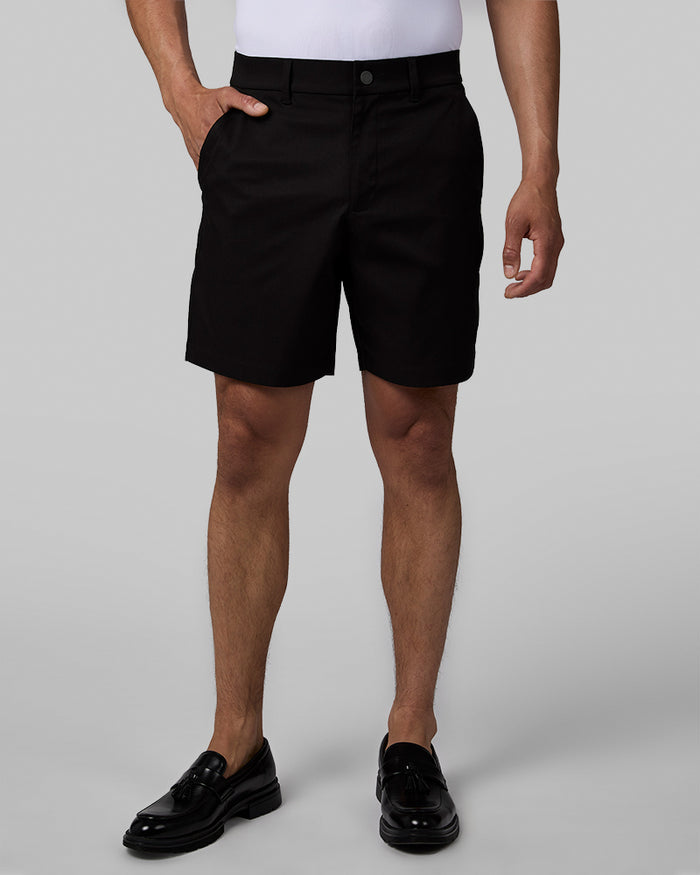 32 Degrees Black _ Men's Twill Tech 7" Short {model: Weston is 6"and wearing size M}{bottom}{right} {bottom}{right}