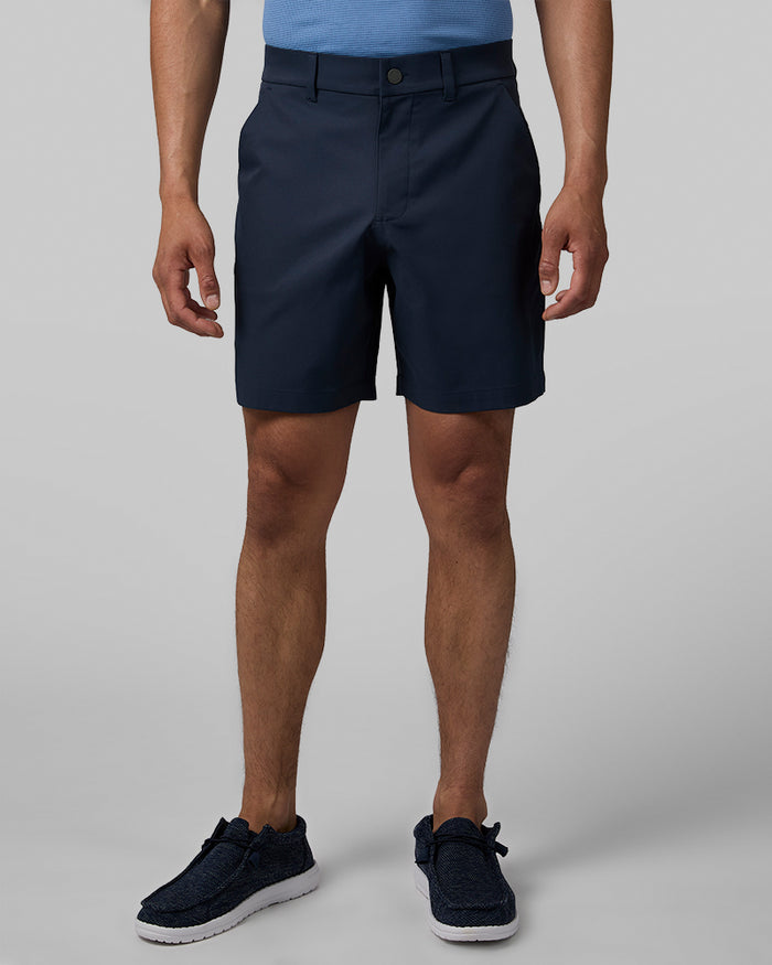 32 Degrees Blue Shade _ Men's Twill Tech 7" Short {model: Weston is 6"and wearing size M}{bottom}{right} {bottom}{right}