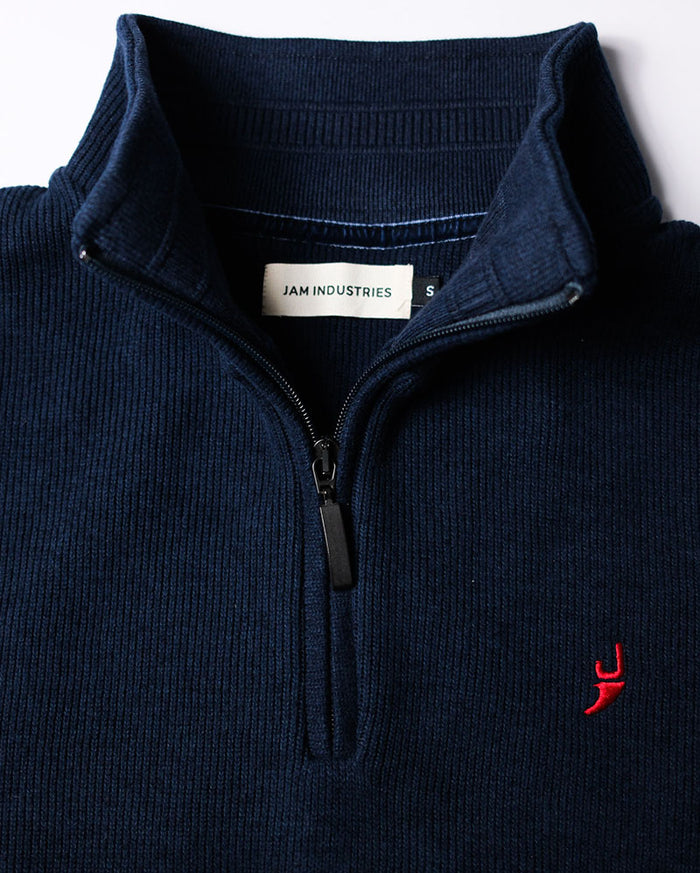 Merino 1/4 zip | Navy Marl