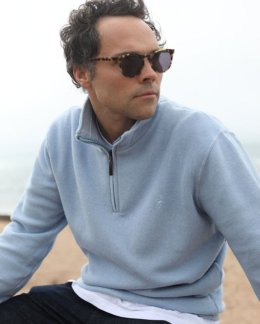 Merino-Blend 1/4 Zip | Baby Blue