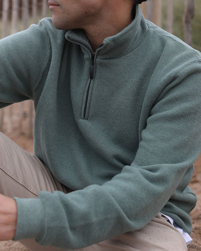 Merino Blend 1/4 Zip | Sage