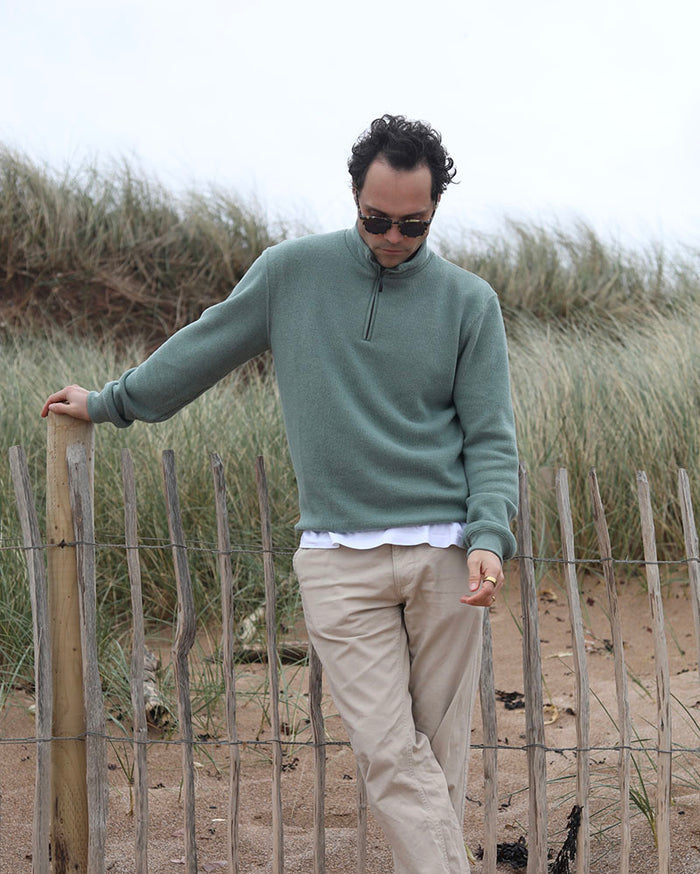 Merino Blend 1/4 Zip | Sage