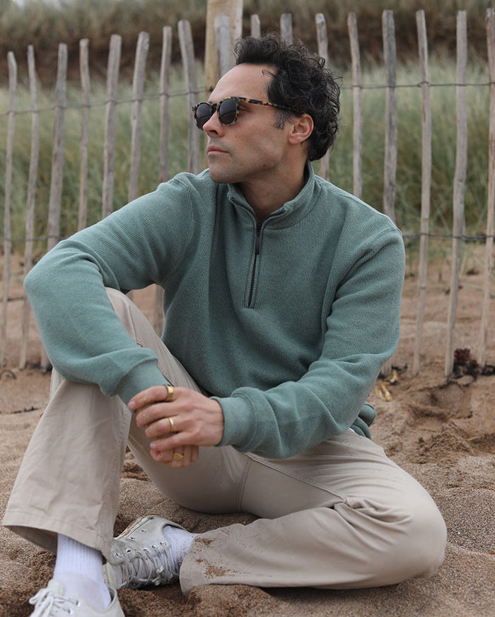 Merino Blend 1/4 Zip | Sage